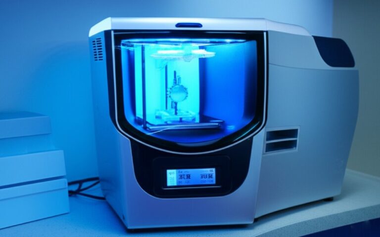 Modern dental 3D printer in professional setting