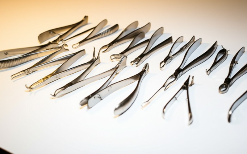 Variety of specialized dental extraction tools