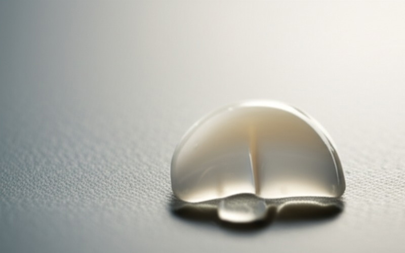 Chapa de cerámica y gota de agua