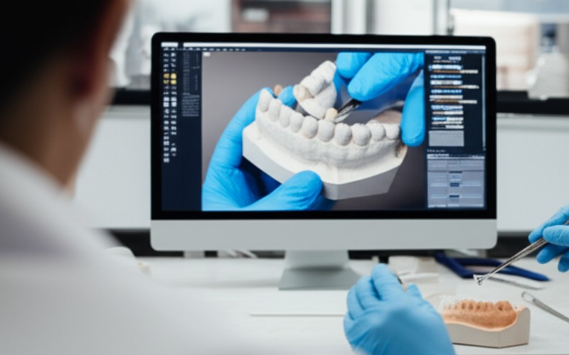 Software CAD dental y modelo impreso en 3D