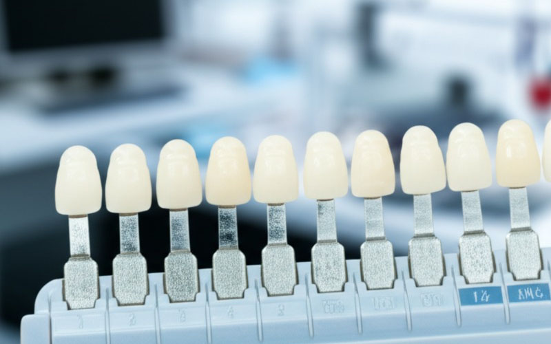 Primer plano de la guía de colores dentales