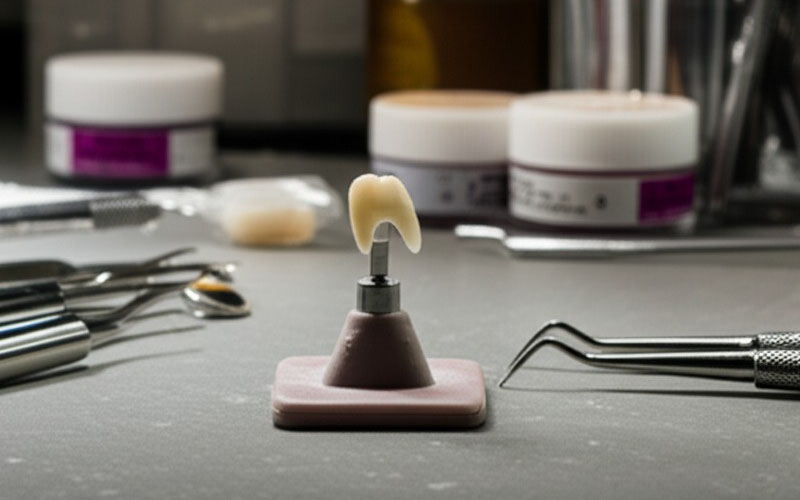 Banco de trabajo de protésico dental enchapado