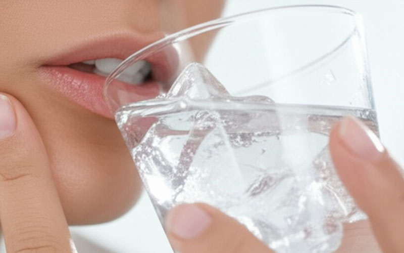 Person experiencing tooth sensitivity