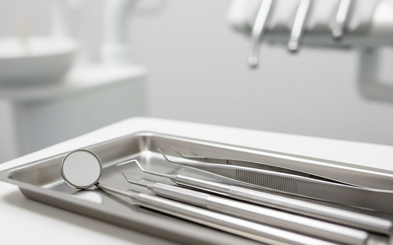 Sterile dental instruments tray