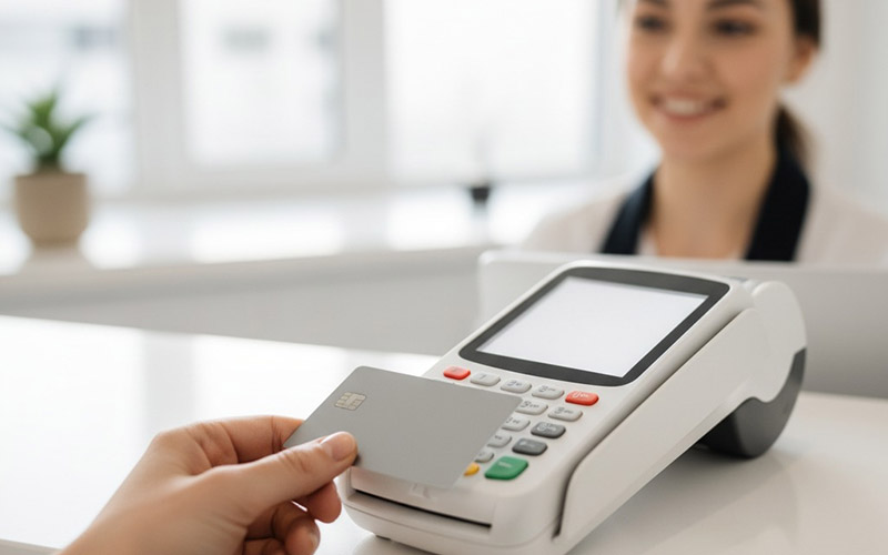 paziente che paga con carta di credito