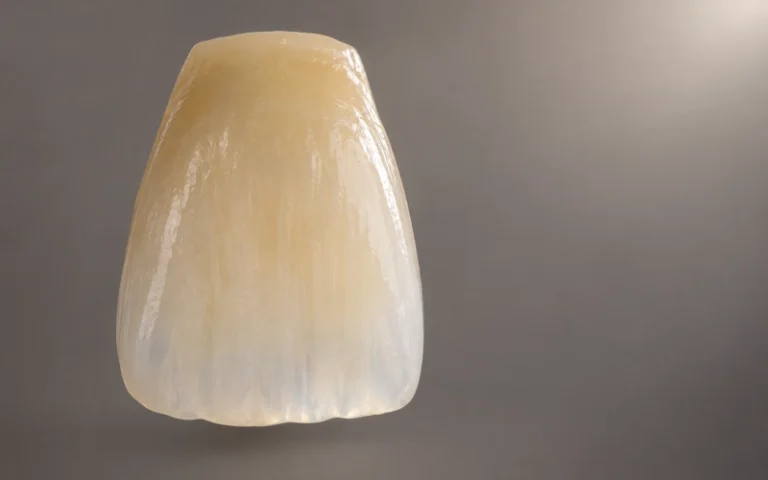 Subtle shade gradient in an anterior zirconia crown.
