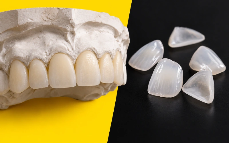Temporary vs permanent dental veneers